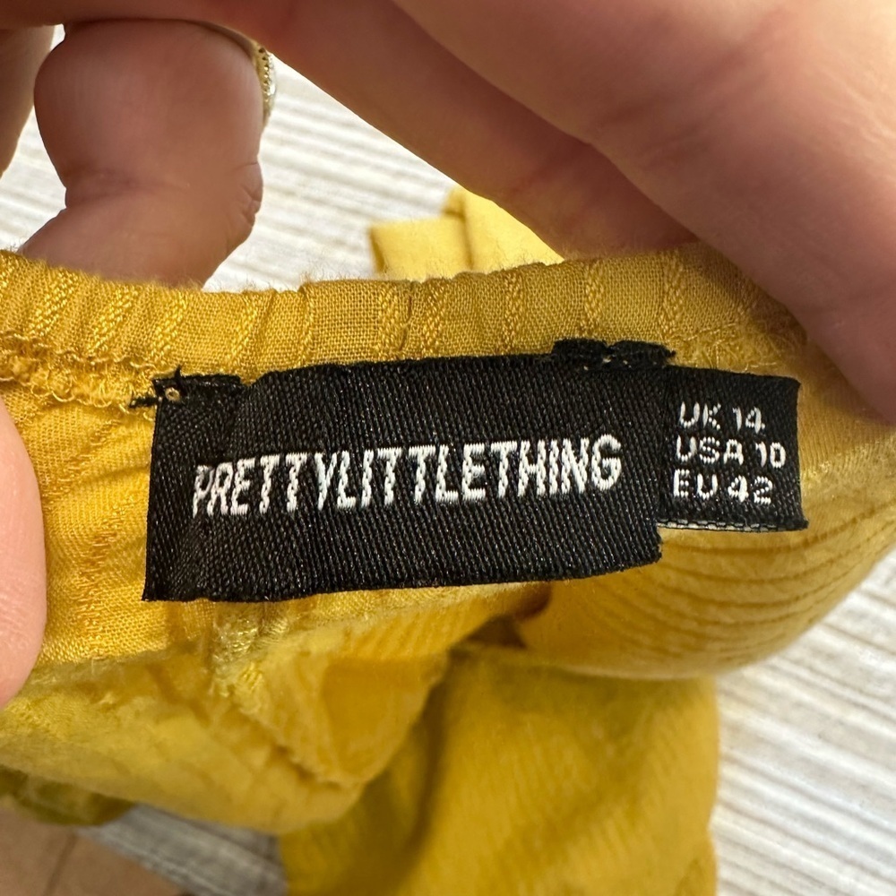 PrettyLittleThings Yellow Mini Dress, Size 10 - Picture 3 of 8